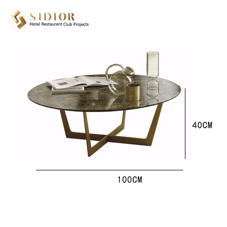 Restaurant Coffee Table, Corner Table, Center Table, Tea Table, Natural Marble Top, Stainless Steel Base