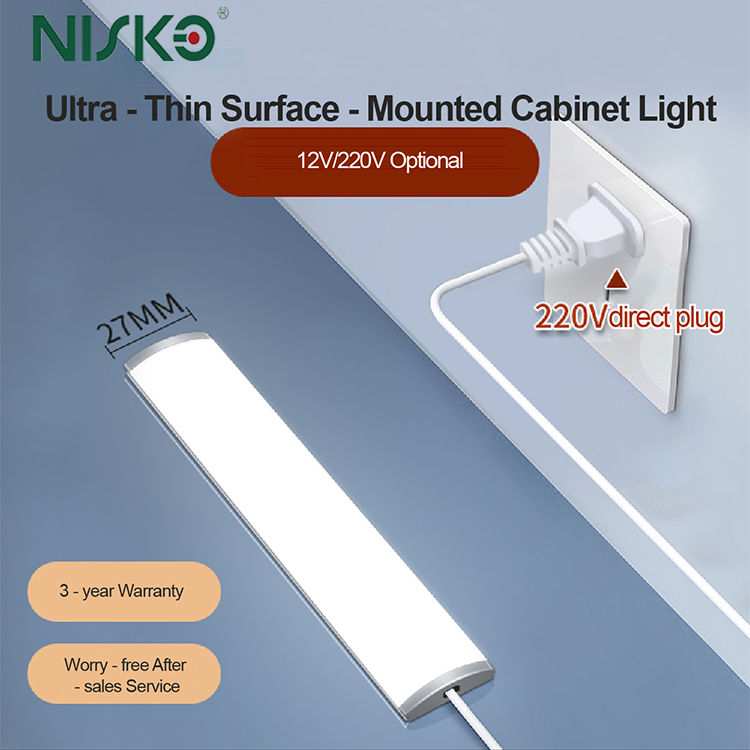Ultra-Thin LED Sensor Light Ceiling Linear Batten Light Surface Mounted Stairs