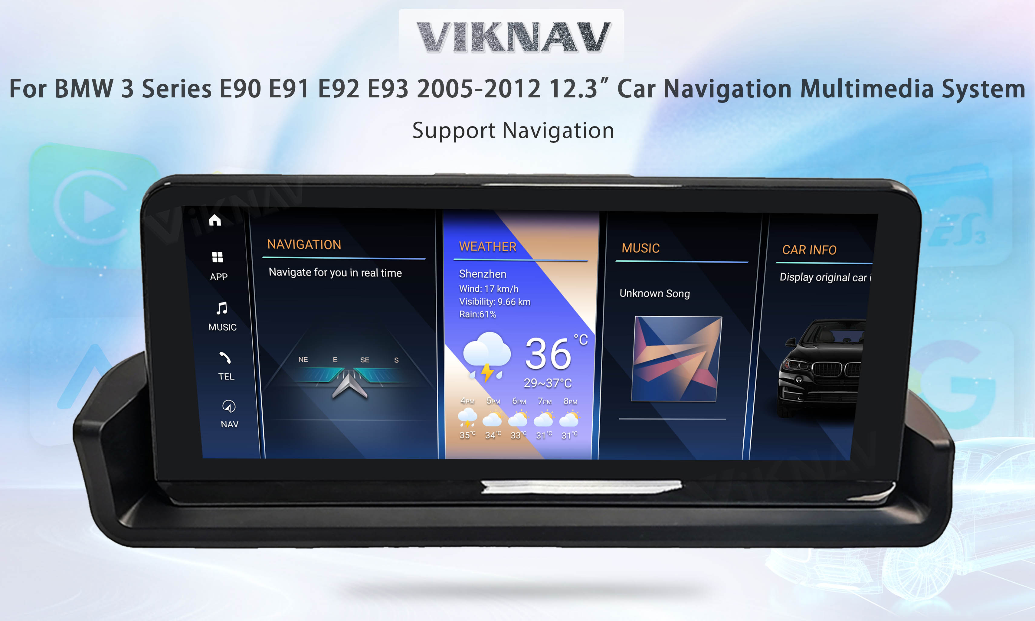 Viknav BMW E90 91 92 93 3 Series Android Radio Car Audio Player 2005-12