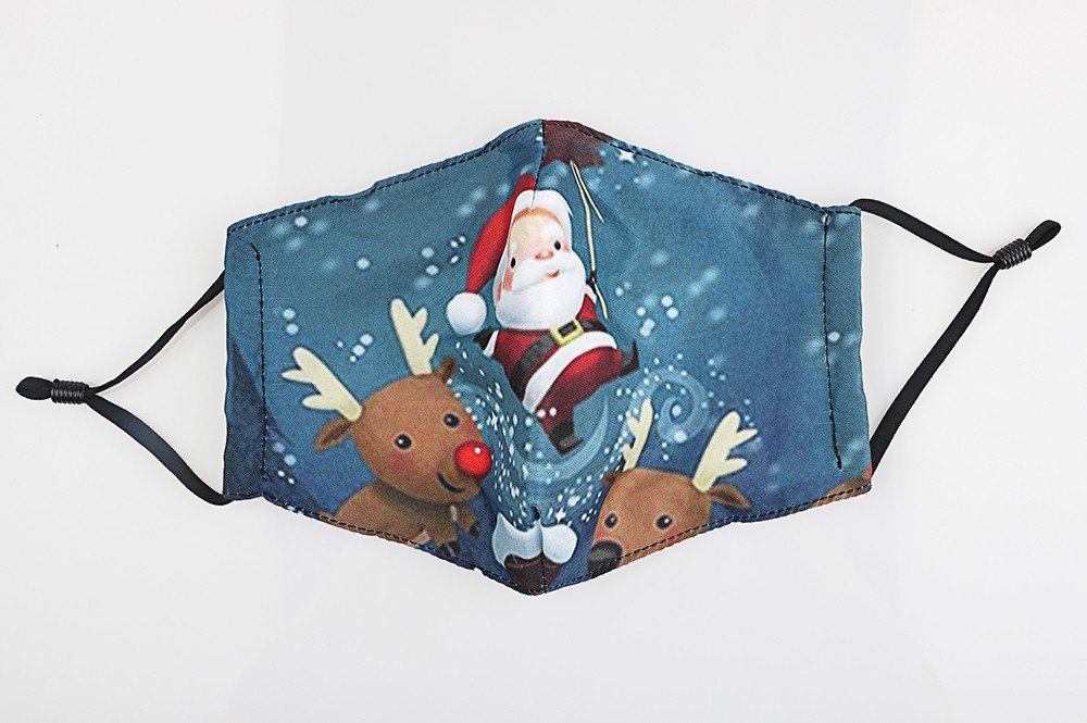 civilian Reusable Printed Image Cotton Face Mask For Christmas