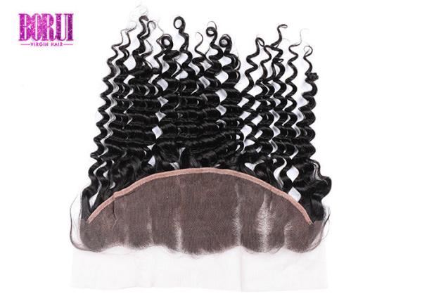 100% Virgin Brazilian Deep Wave , Frontal Lace Closure Free Part Environmentally