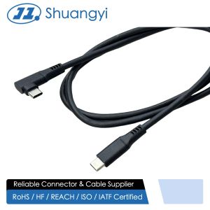 China USB Type-C to Type-C Right Angle Connector Cable, 60W PD Fast Charging & Data Transmission Wire for Mobile, Laptop and Tablet on sale