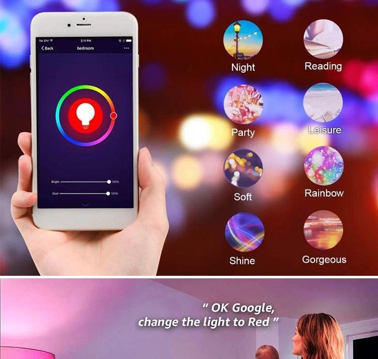 Multifunctional RGBCW Smart Wifi Voice App Remote Control Bedroom Living Room Music Led Ceiling Lamp