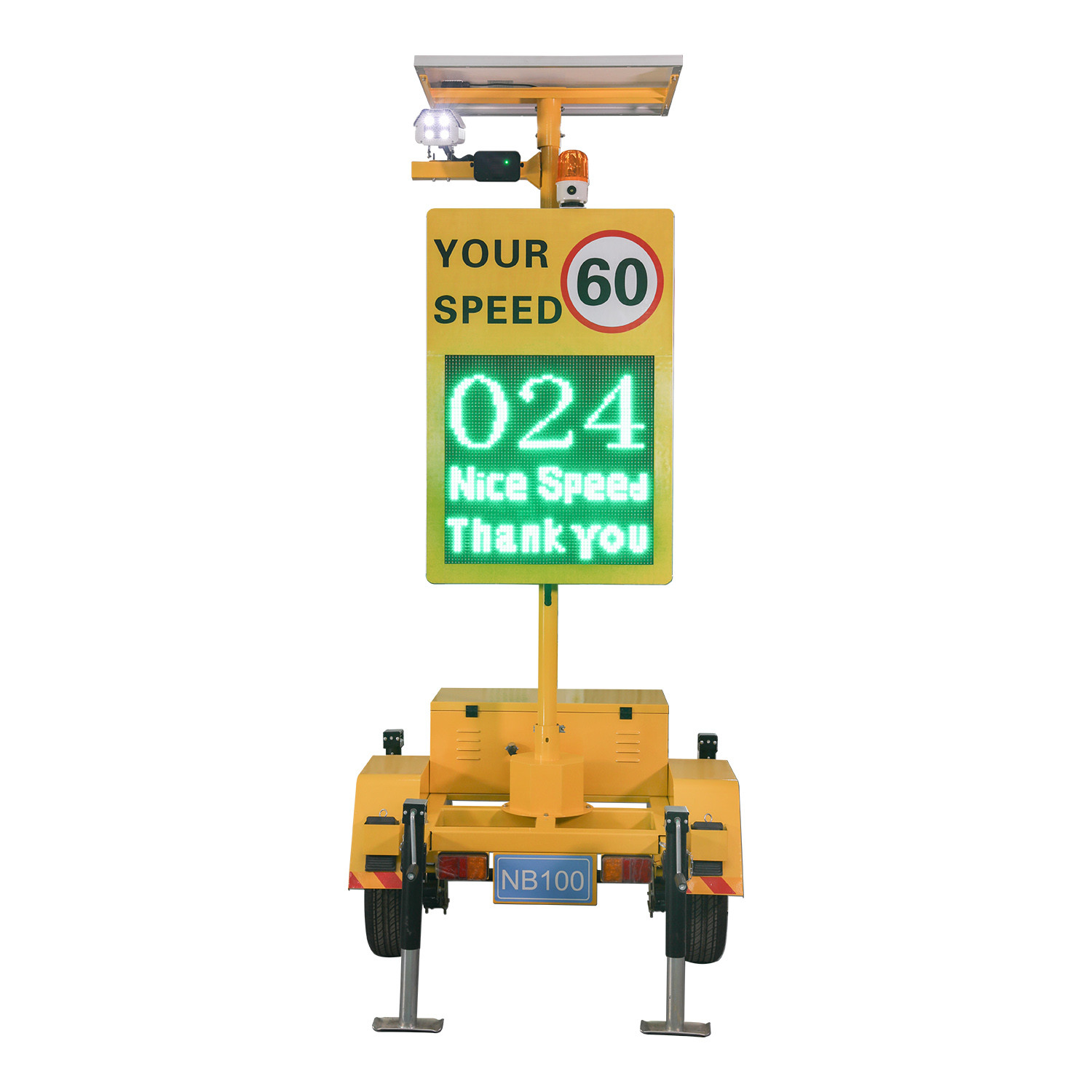 Single Lane Portable Radar Traffic Speed Sign With 130KM/H LPR For Busy Street