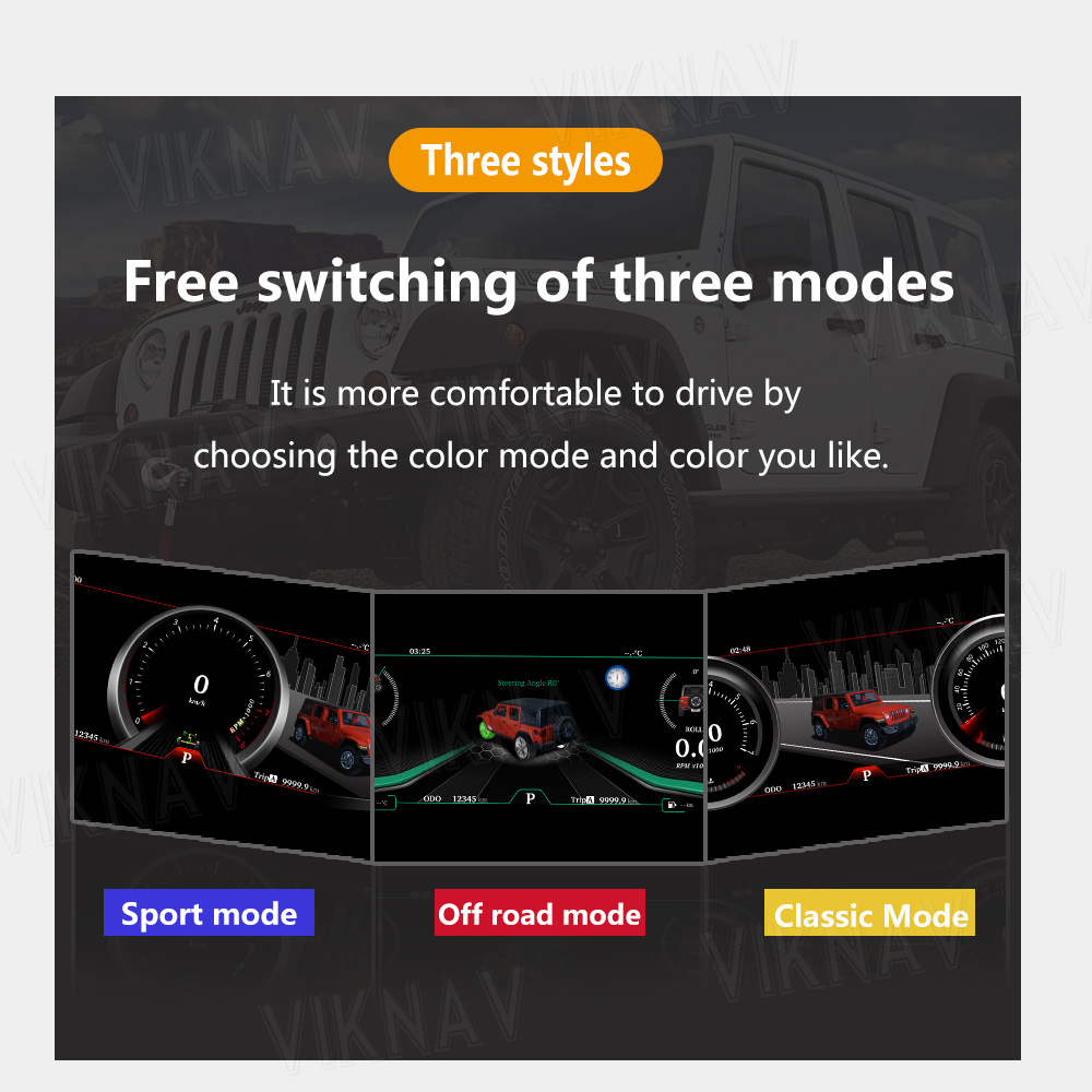 Digital Cluster Linux Screen Car Dashboard For Jeep Wrangler 2011-2017