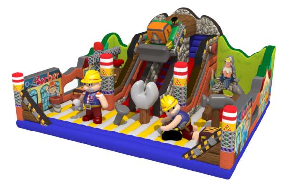 Building Themed Inflatable Fun City Simulate Construction Place Waterproof PVC