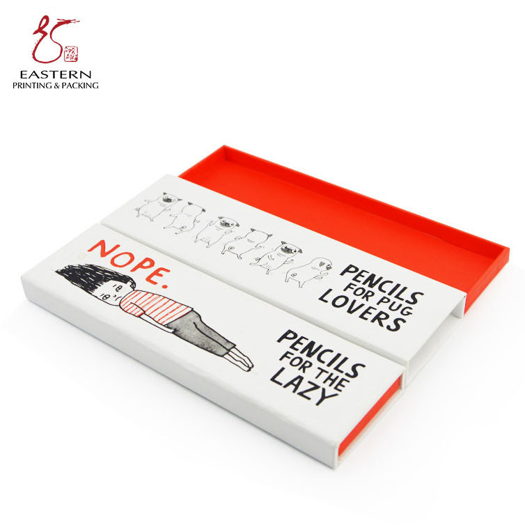 Funny Pattern Hard CMYK Color Cardboard Pencil Box 20cm Length
