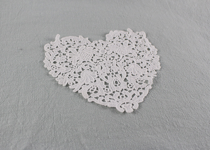 Guipure French Venice Lace Collar Cotton Lace Heart Applique For Wedding Dresses