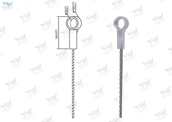 Fuse Cut Ended Stainless Wire Lifting Slings , Eyelet Terminals Wire Rope