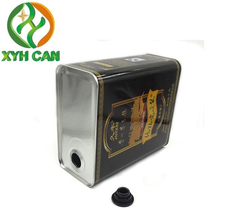 Olive Oil Tin Cans 0.19mm Tinplate CMYK 4C Round Metal Cans for 1L Safflower Oil Tin Jars
