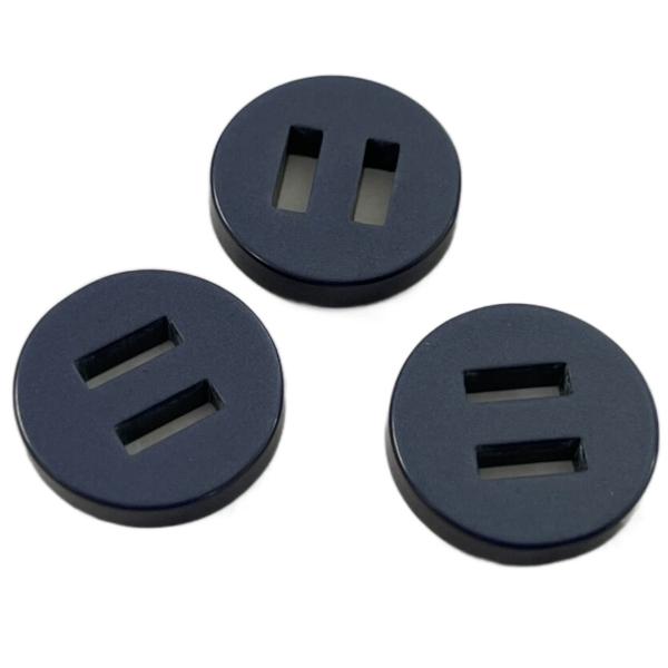 Double Flat Slot Plastic Resin Buttons With 2 Hole Dark Blue 28L Apply For