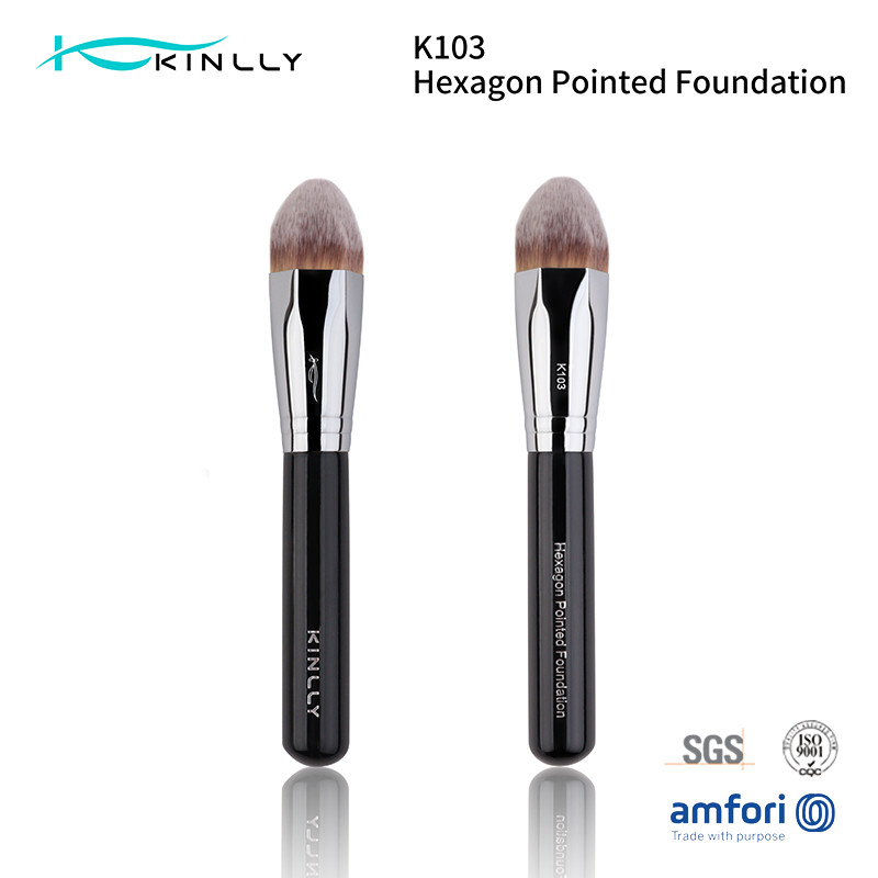 Single Synthetic Hair Makeup Brush Foundation Copper Ferrule Face Brushes K103