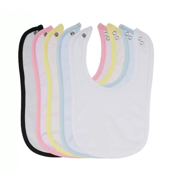 Blank Polyester Cotton Sublimation Baby Bib For Sublimation Heat Transfer