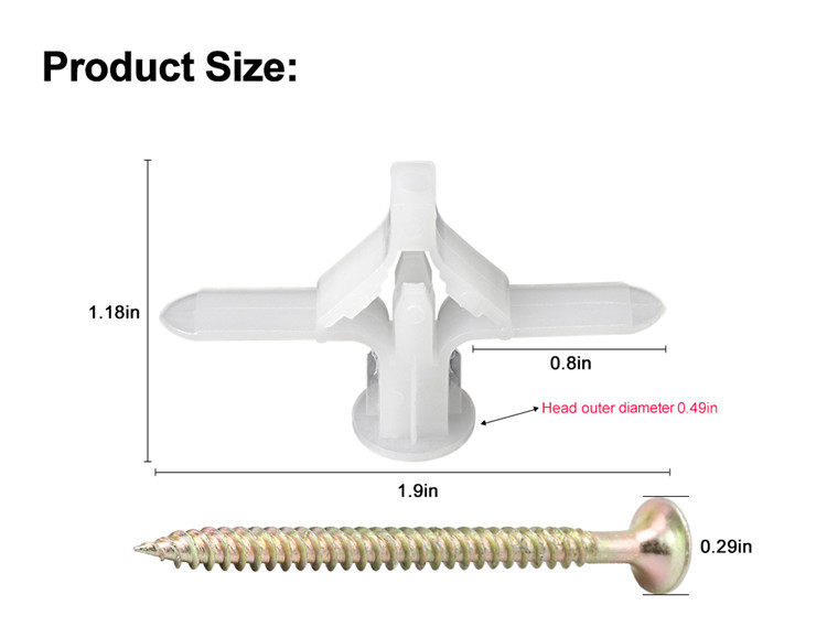 White Hollow Expansion 10*32mm Plastic Sleeve Anchor