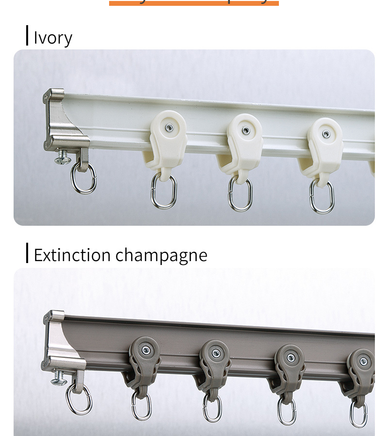 Ceiling Bendable Silent Curtain Track Curved For Shower Room