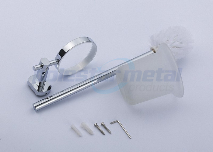 5-3/5" Width Polished Chrome Zamak 6900 Series Collection Toilet Brush Holder