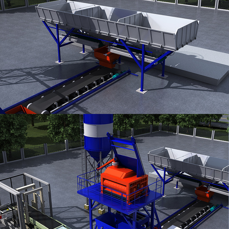 Automatic Mobile Concrete Artificial Stone Slabs Making Machinery Block Production Line