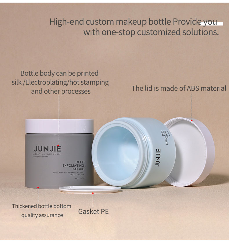 Silk Screen Printing 80-200g Large Container Scrub Cream Body Butter Cream Environment-Friendly Double Wall Jar Plastic Wide Jars