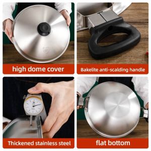 3 Layer Stackable Steamer Pot 304 Stainless Steel With Lid