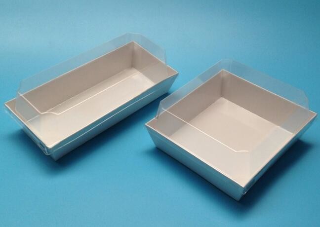Wholesale custom Paper Cookies packing Cake Box with PVC window,Wholesale Plastic Square Birthday Wedding Packaging Clea