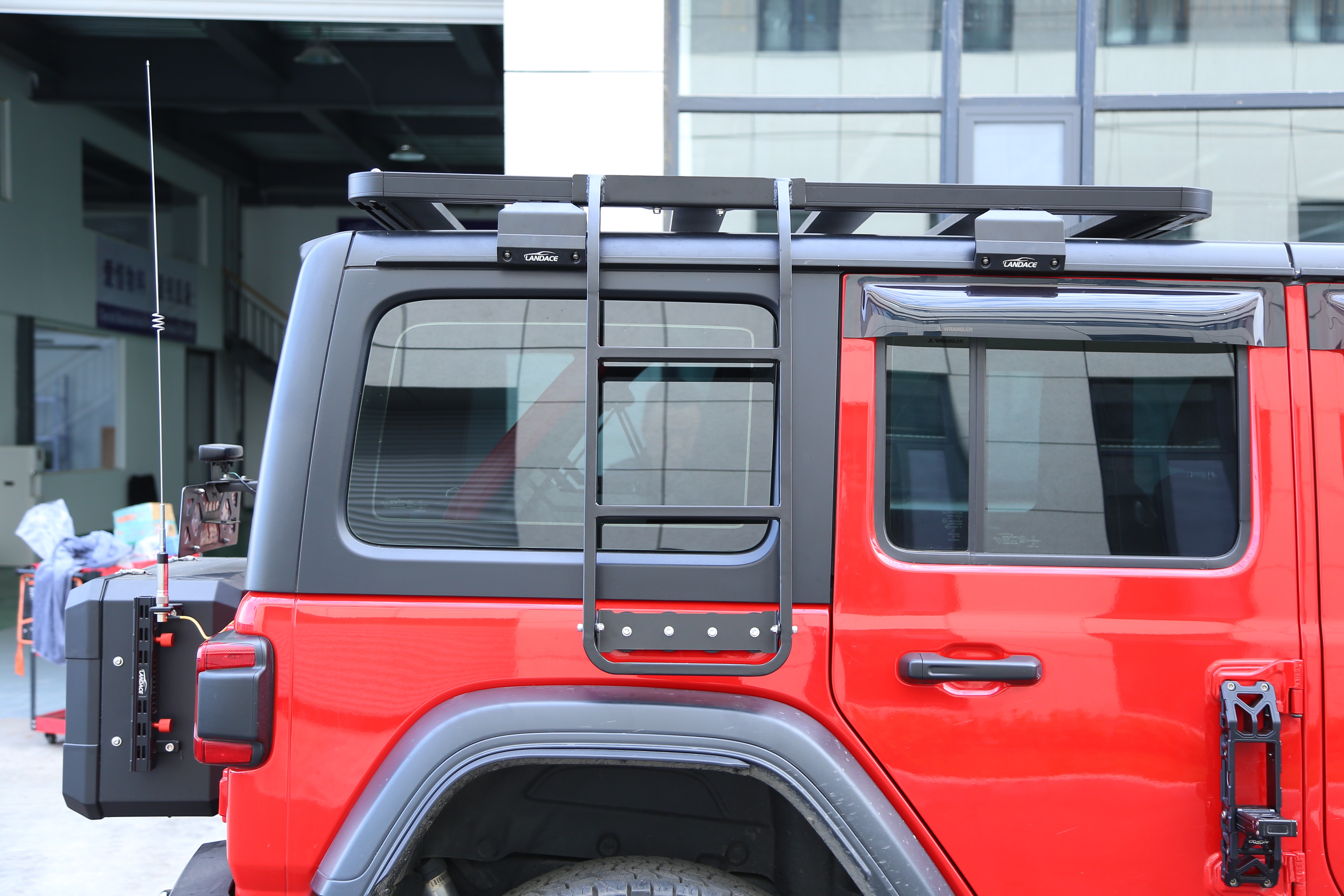 4x4 Vehicle Exterior Accessories Black Side Roof Access Ladder for 18-23 Wrangler Rubicon Jeep