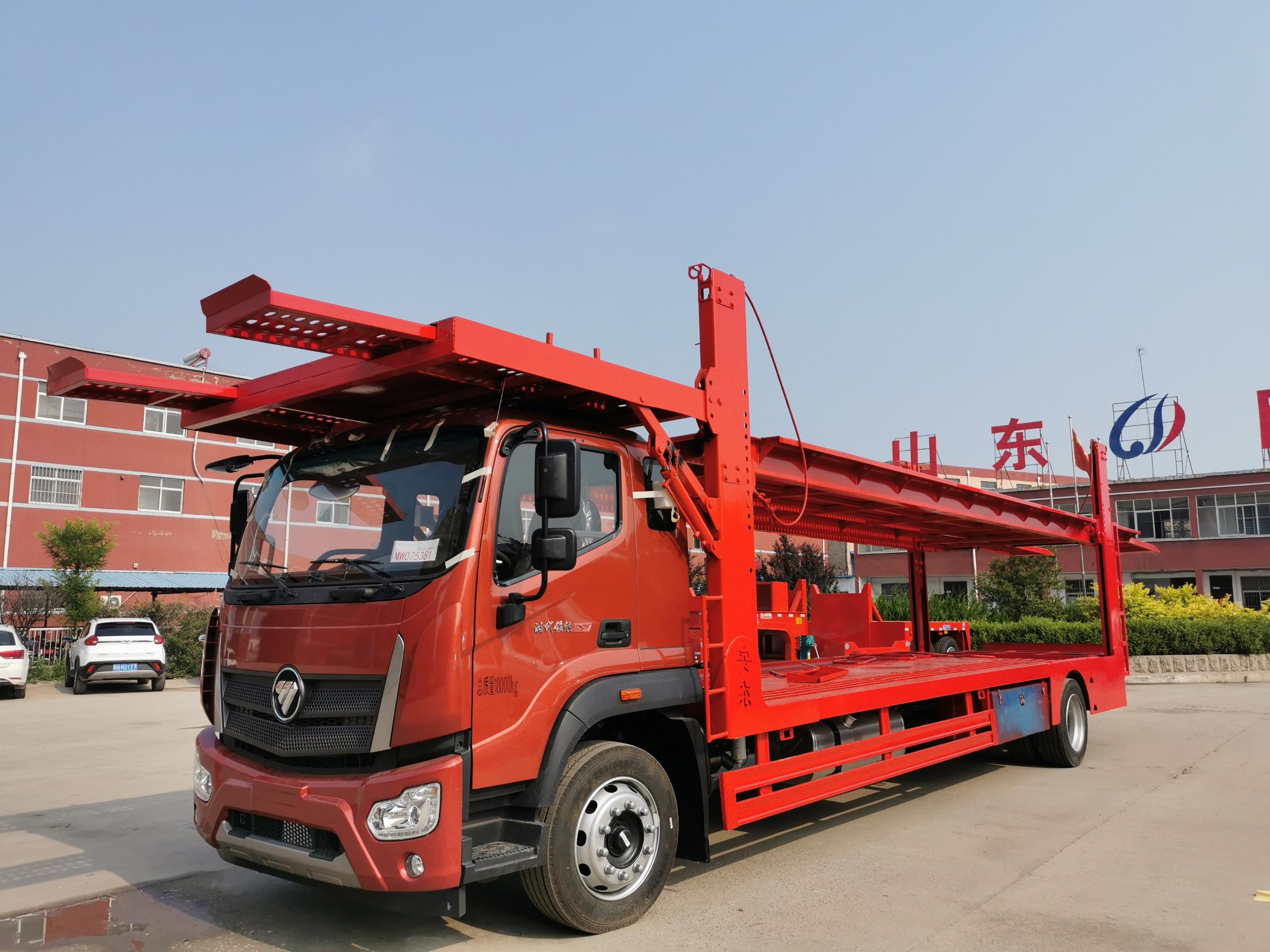 3 Axles Car Carrier Semi Trailer with Steel Material and 40000KG Payload