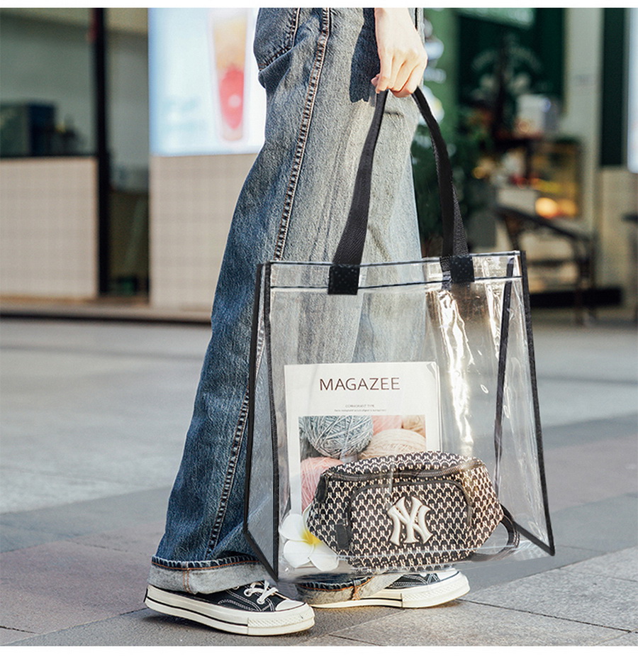 Travel Environmental PVC SHOPPING BAGS / Storage Clear Stadium Bag Cosmetic Bag With Zipper PVC BEACH BAG