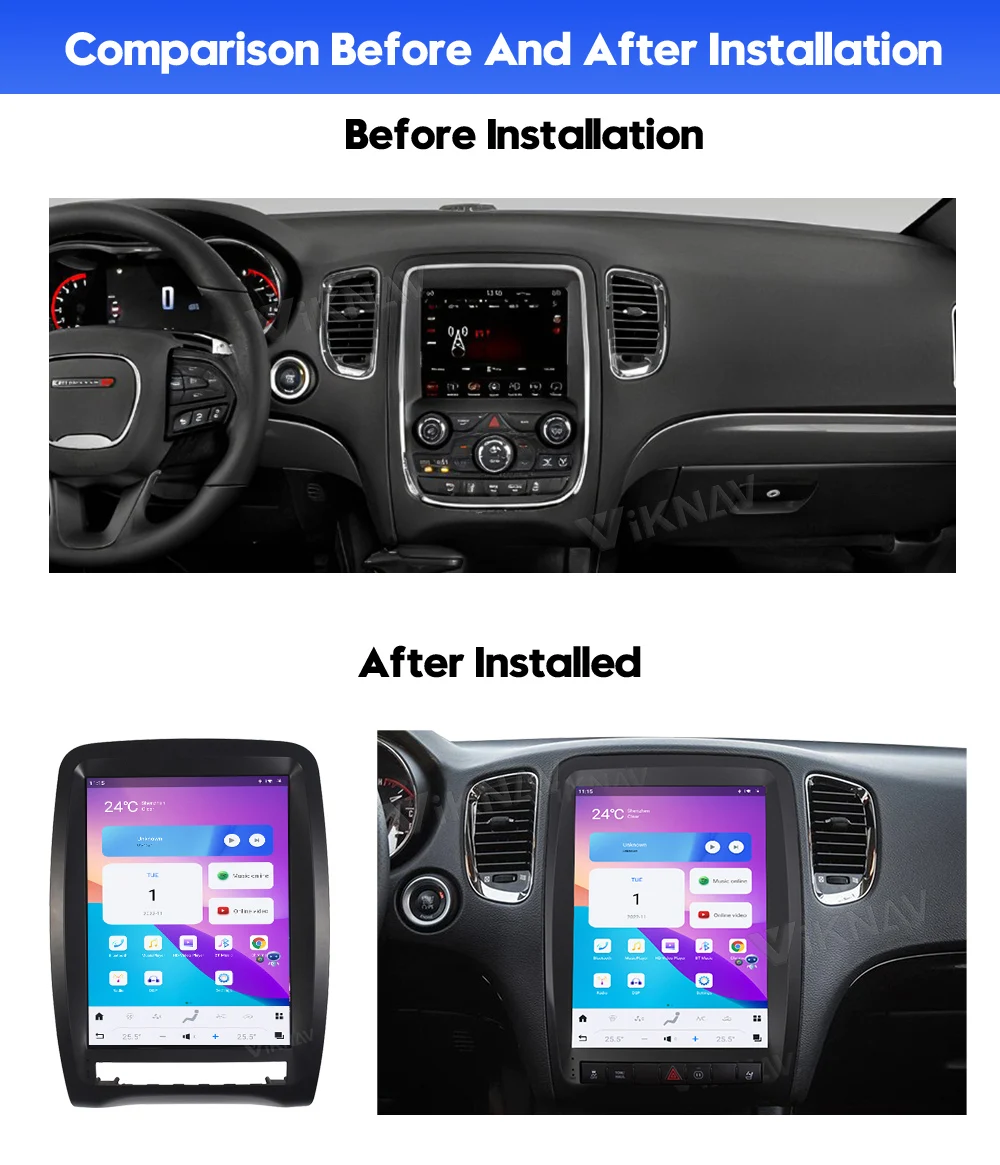 Touch Screen Car Radio For Dodge Durango 2011-2013 Android Auto Carplay GPS Navigation Multimedia Stereo Player