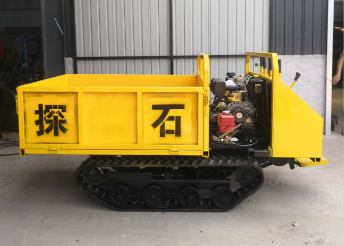 1MT Loading Capacity Crawler Mini Crawler Electric Start Rubber Tracked Transporter For Farming