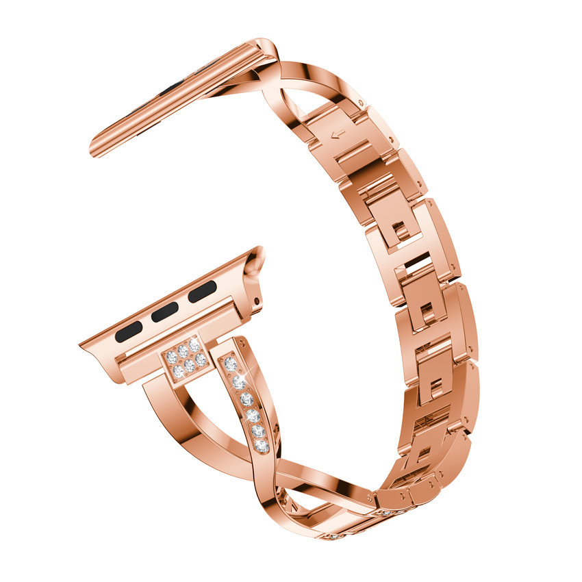 Smart Watch Strap Diamond X Diamond Metal Zinc Alloy For Apple Watch
