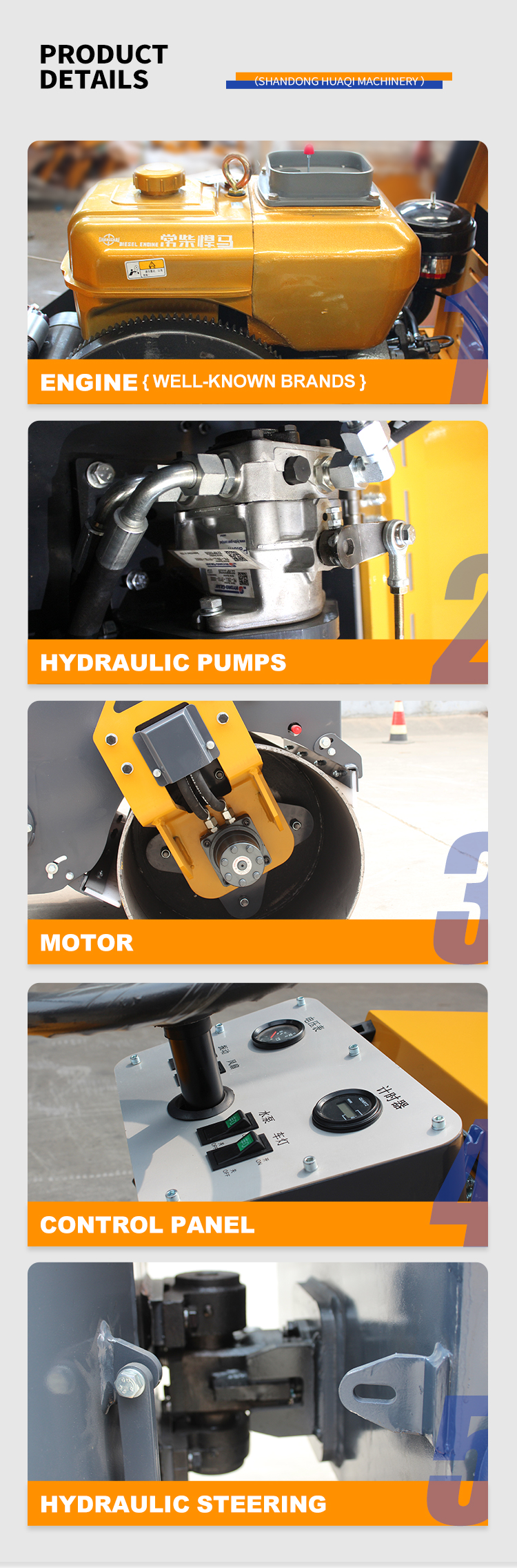 1 Ton Vibrating Asphalt Compactor with Double Drum Roller and ChangchaiL12 Engine