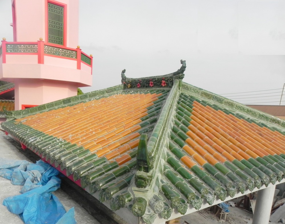 Handmade Chinese Glazed Roof Tiles Ceramic Malaysia Temple Asian