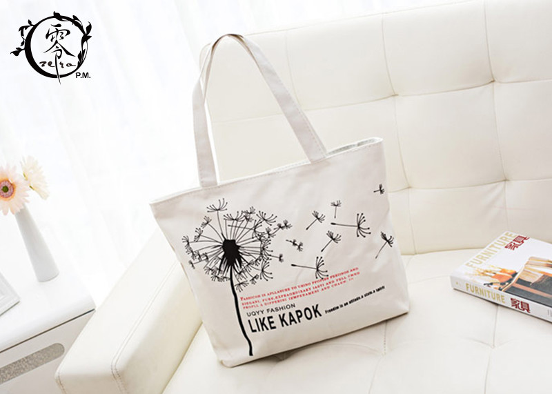 Multiple Designs Lady Canvas Recycle Grocery Bags Cartoon Pattern Girls Shoulder Bags Handbags