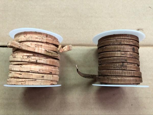 Wholesale Factory Pirce High quality 1mm Width Colorful Soft 100% Flat Cork Cord