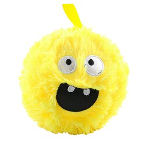 24'' Diameter Inflatable Funny Face Furry Ball With Eyes Polyester Outer Skin