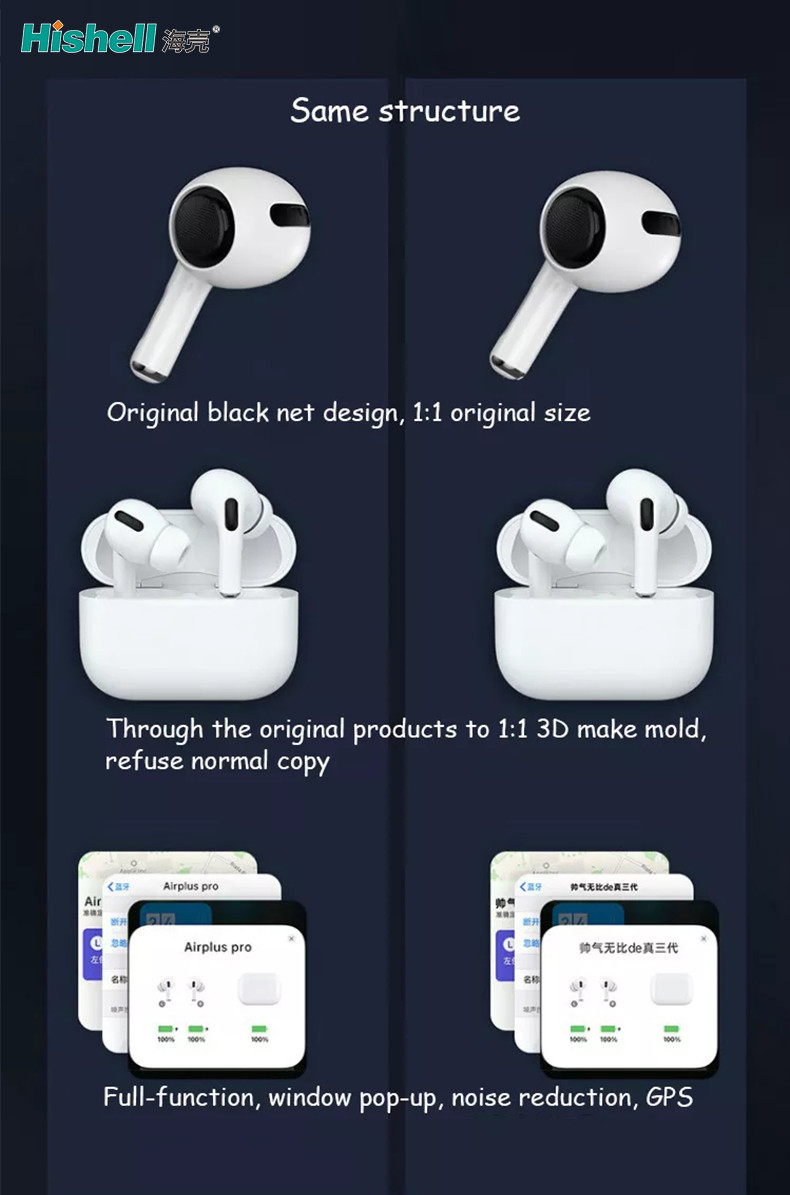 ANC Sport GPS Wireless Noise Cancelling Earbuds Sweatproof White Color