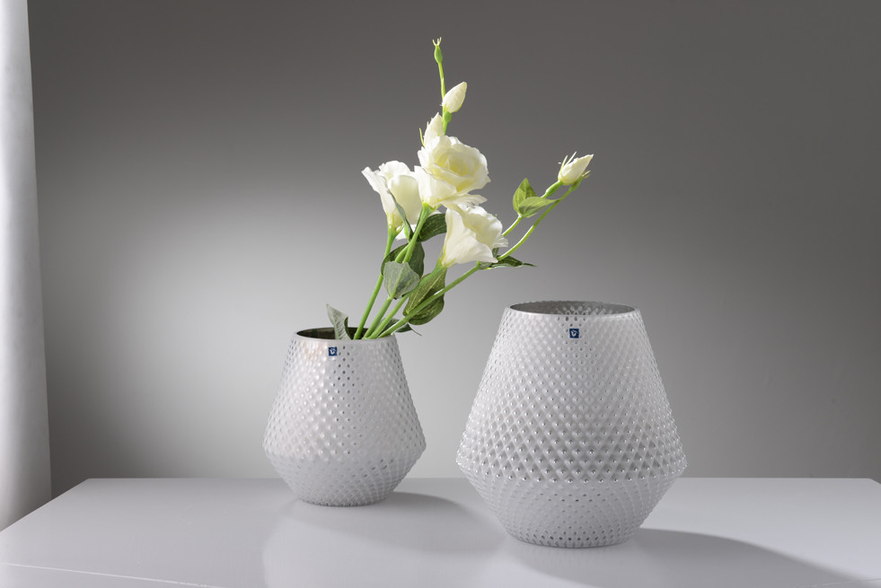 Handmade Silver Within Plating Spray Inisde Glass Vase