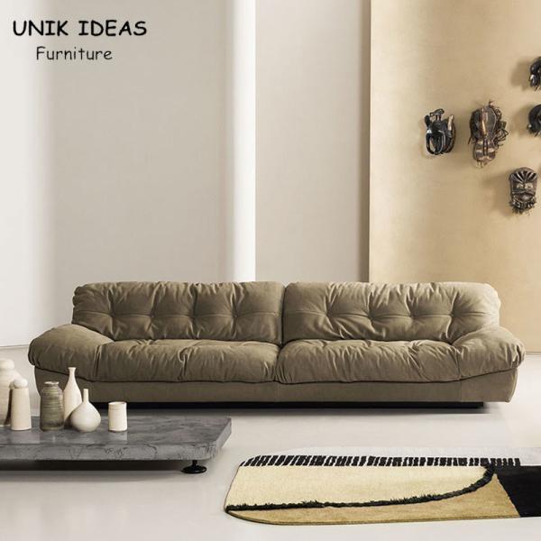 Italian Minimalist Sofa Sectional Chaise Lounge Furniture 3 Seat Modular Grey 2