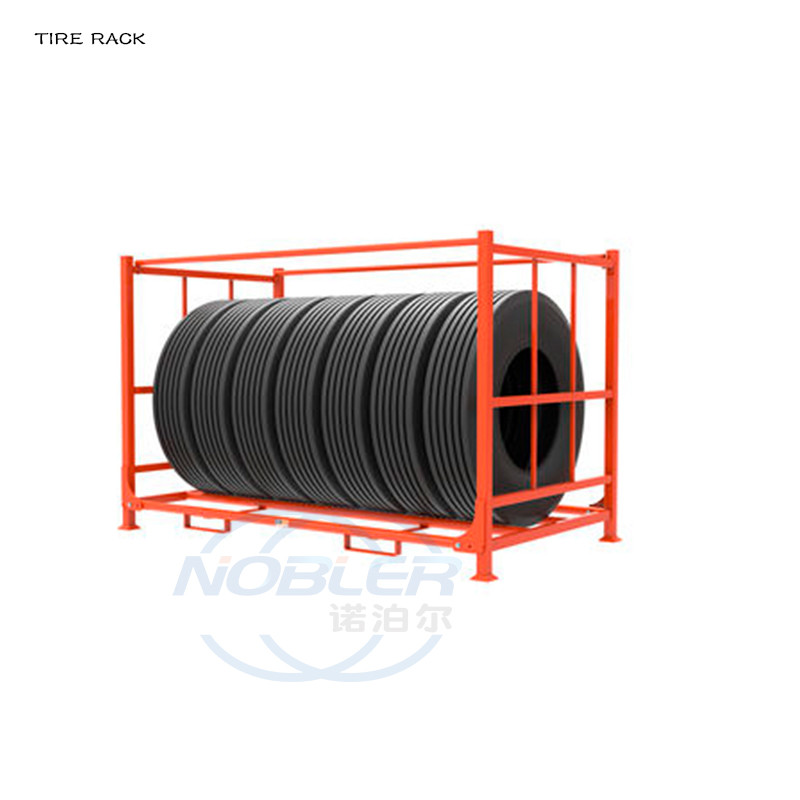 Heavy Duty Stacking Detachable Durable Metal Tire Rack Storage System For Forklift