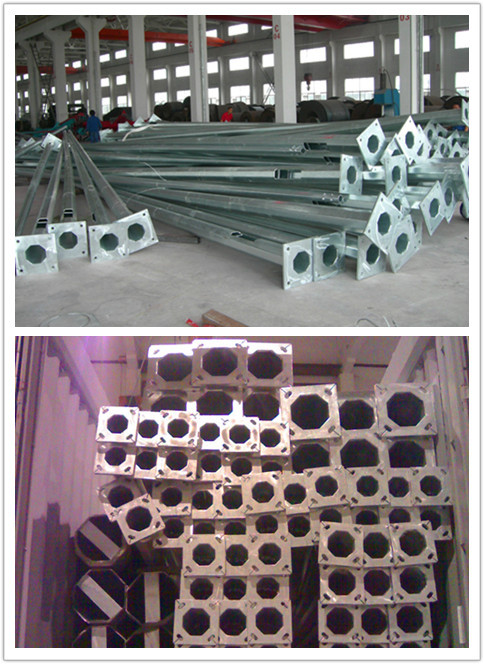 Powder Coated Round Single Arm Street Light Poles for Road Lighting