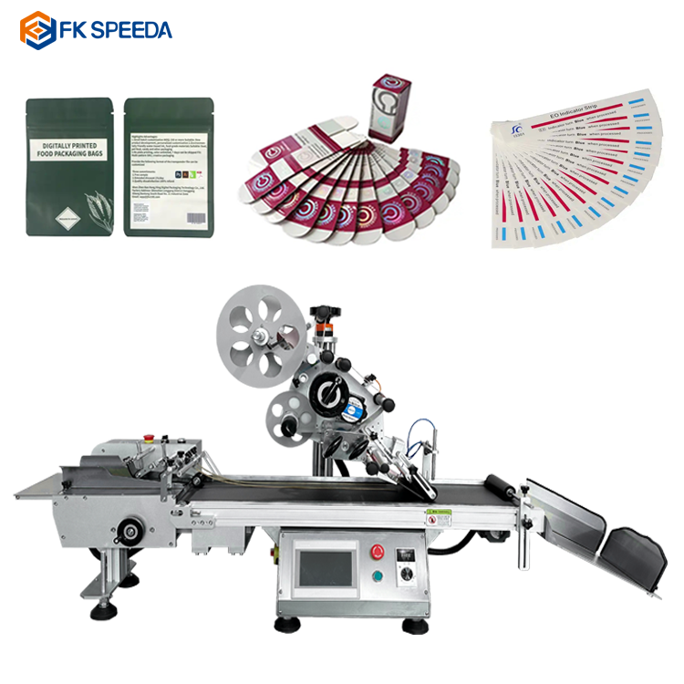 Electric Driven High Speed 50-200pcs/min Card Tag Pouch Mylar Bag Doypack Labeling Machine