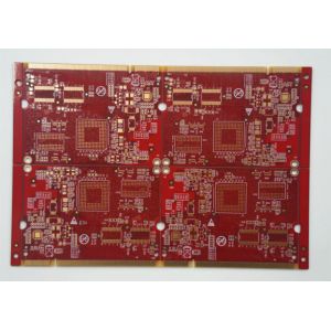 FR4 Tg135 1.0mm 6 Layer Rigid PCB with ENIG Gold Finger 40U'' Red Soldermask and