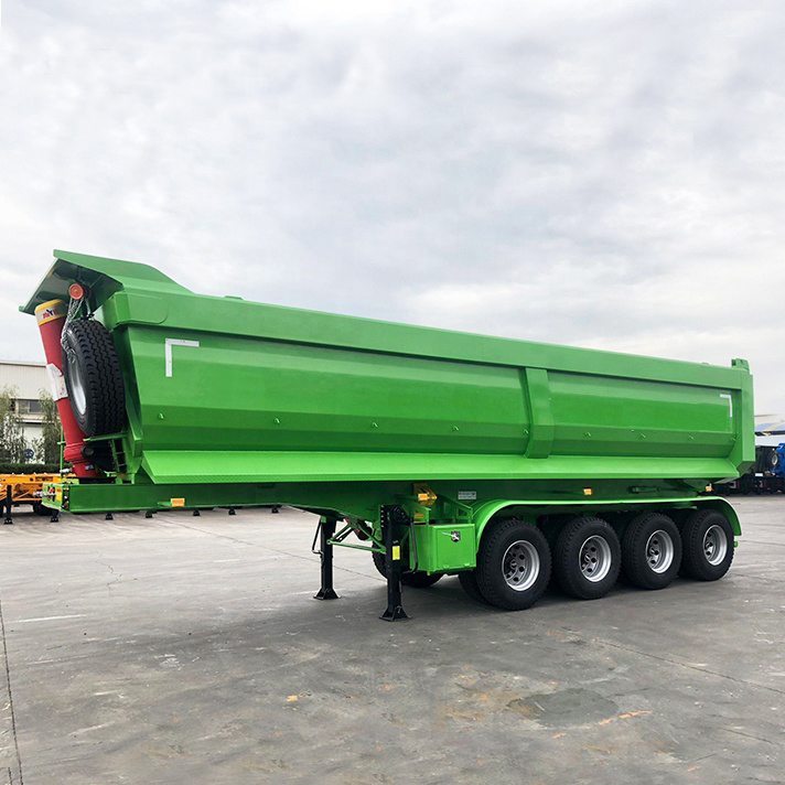 Heavy Duty Dump Semi Trailer And U Type 50/60 Tons Truck Trailer Tandem Hydraulic Tipping Box Tipper Trailer For Sale