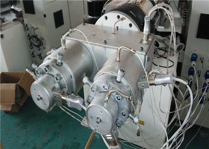Double Strands Plastic Pipe Extrusion Line , High Output PVC Pipe Production Line