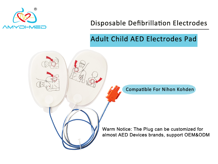 Manual External PVC Child AED Pads 2 Pins Compatible For Nihon Kohden