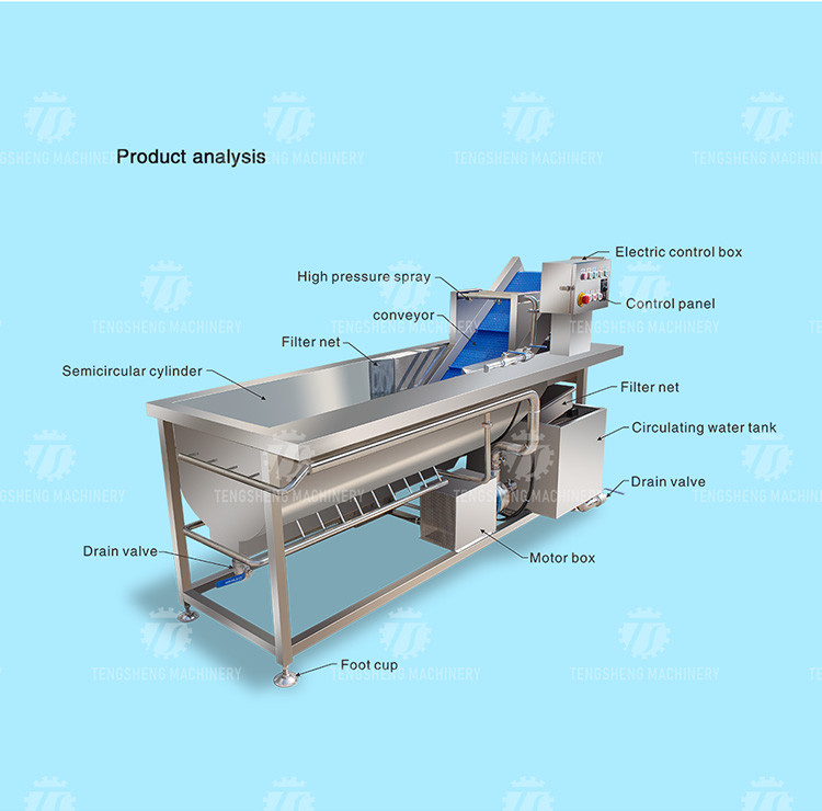 180KG Vegetable apple multi-function air bubble cleaning machine Eddy current fruit and vegetable cleaning machine
