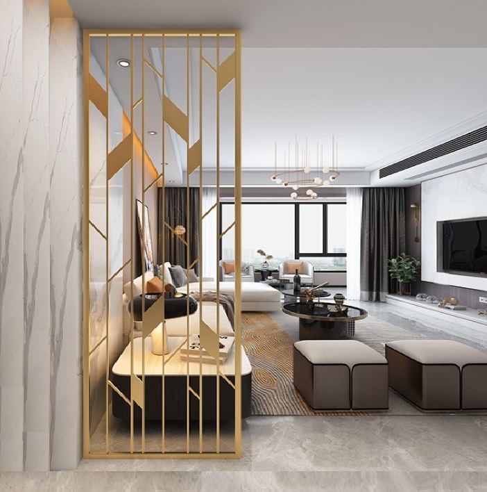 Modern style metal material gold decorative screen room divider