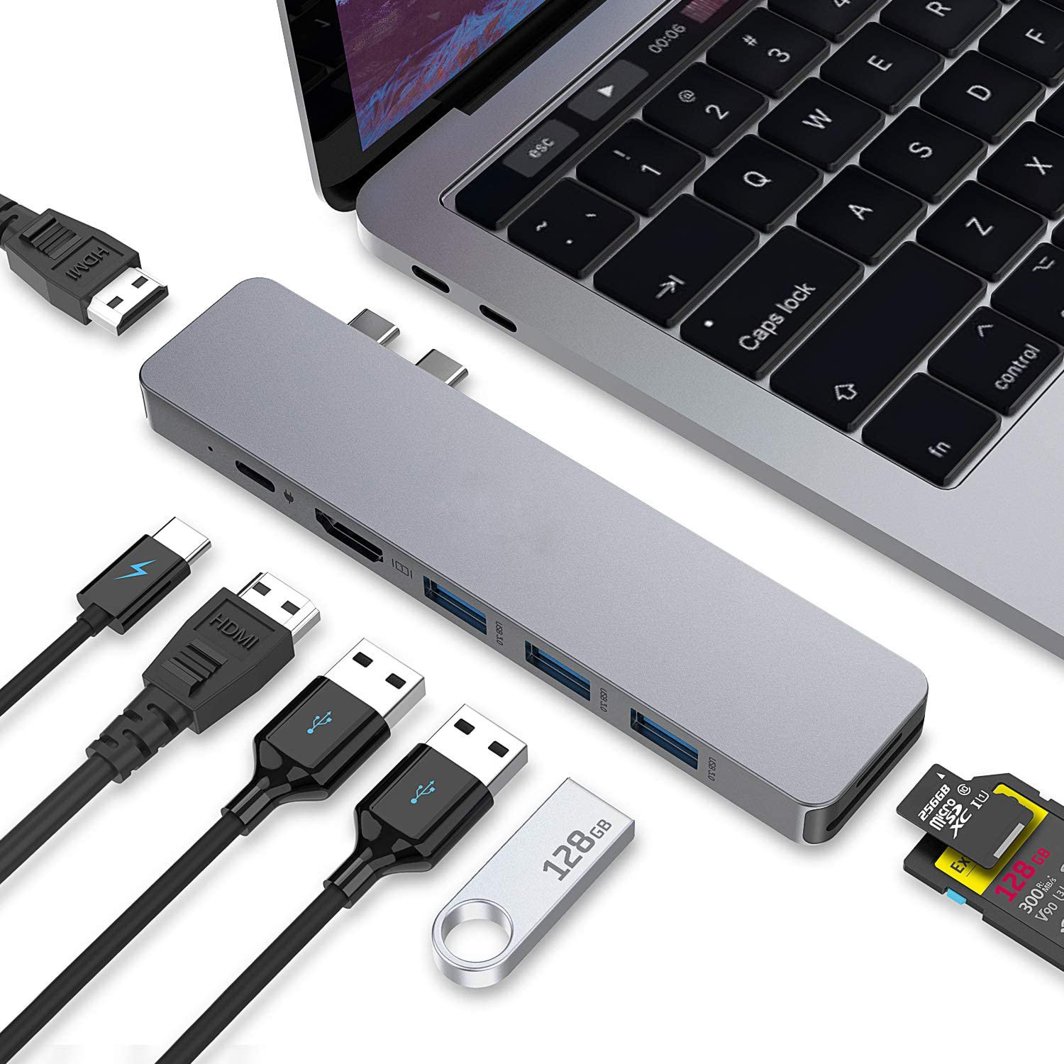 Custom Length Gray USB-C to HDMI 2.1 Adapter 8K 60Hz for Speed USB Type C 3.1 Laptopps