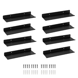 Wall Mounted Floating Shelves Wide Steel Display Ledges Large Storage Rack for Room/Kitchen/Office