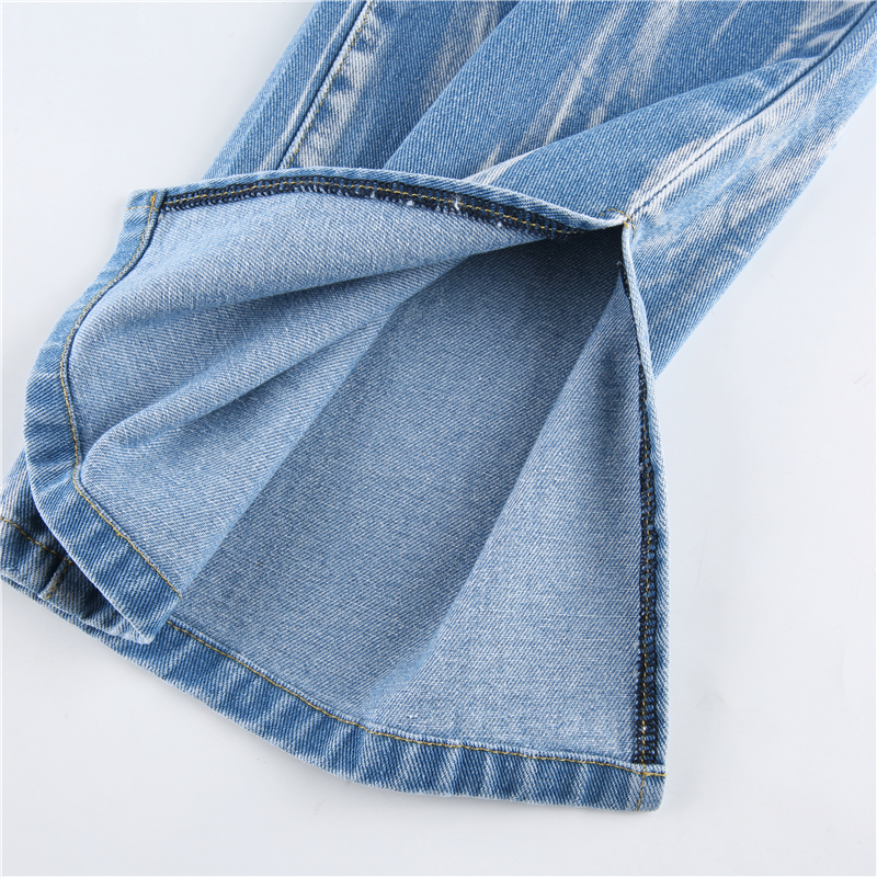 Customized Lady High Weist Jeans Slit Slim Fit Jeans Bespoke Factory